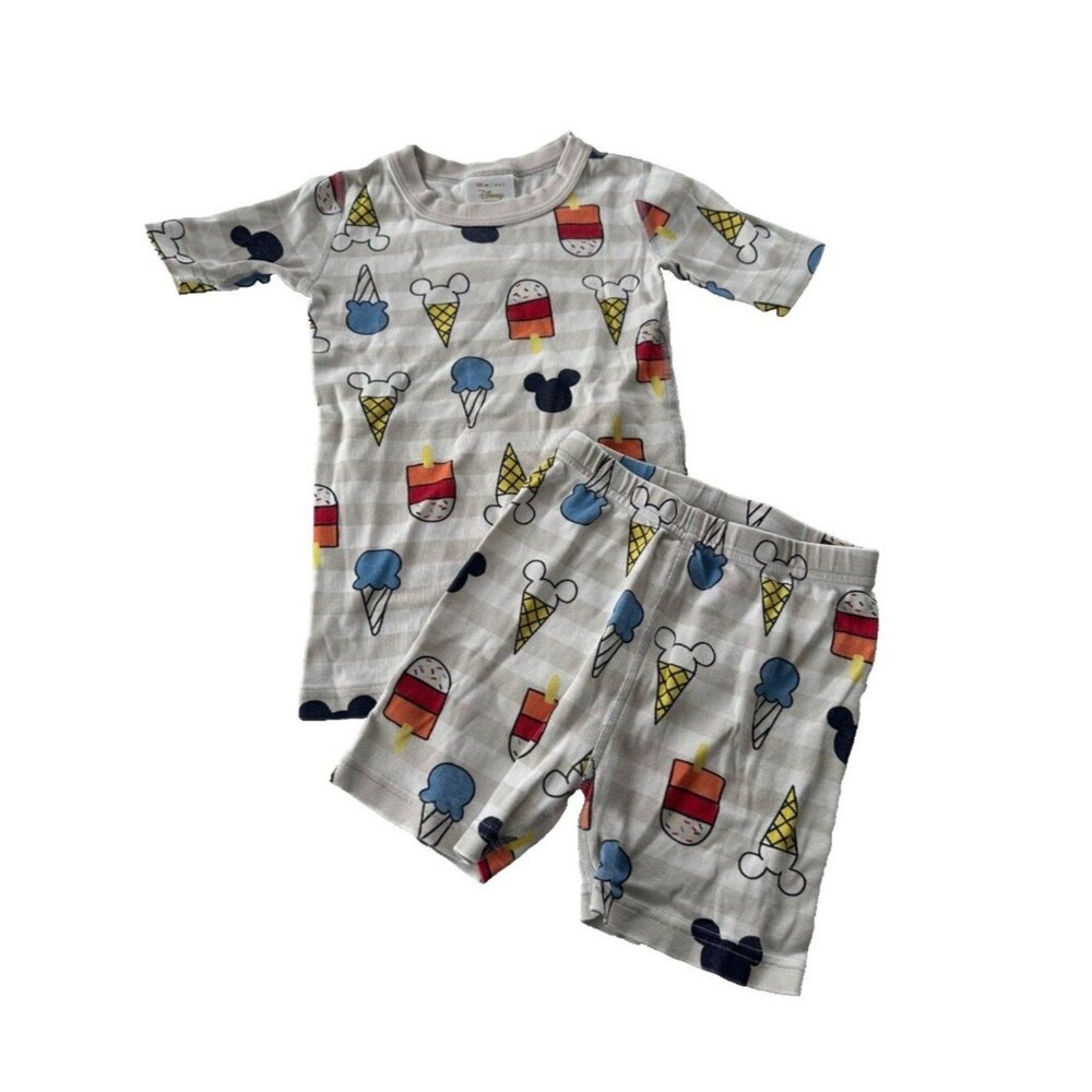 Hanna Andersson Kids 6/7 Mickey Mouse Treats Short John Pajamas